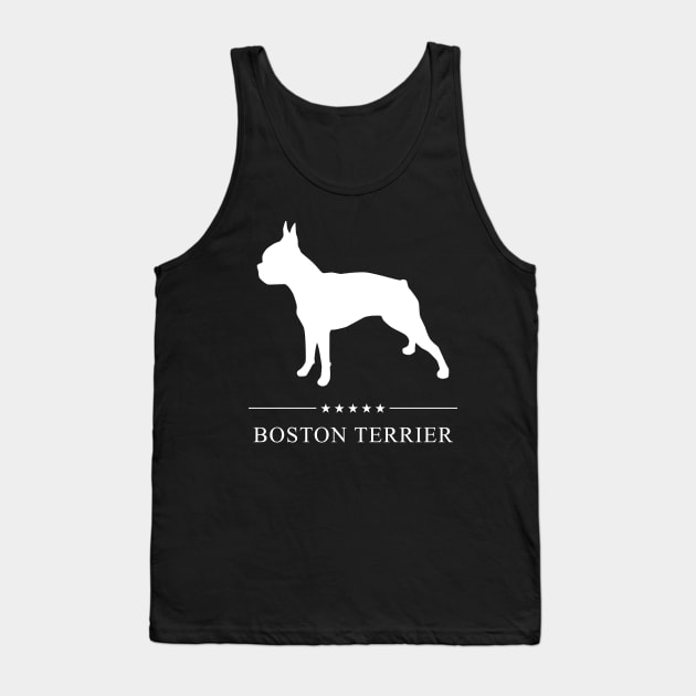 Boston Terrier Dog White Silhouette Tank Top by millersye